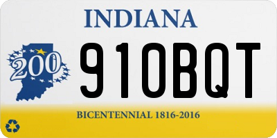 IN license plate 910BQT