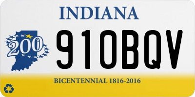 IN license plate 910BQV