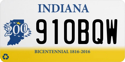 IN license plate 910BQW