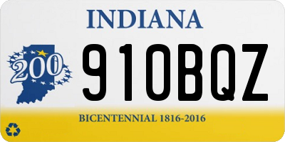 IN license plate 910BQZ