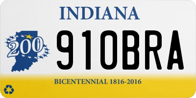 IN license plate 910BRA