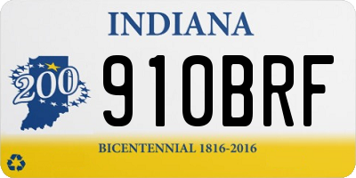 IN license plate 910BRF