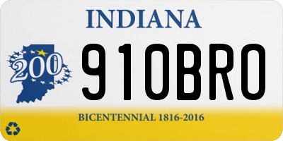 IN license plate 910BRO