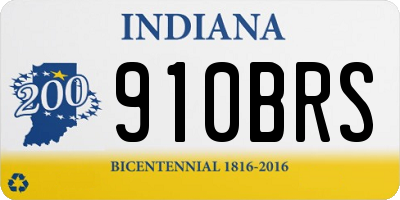 IN license plate 910BRS