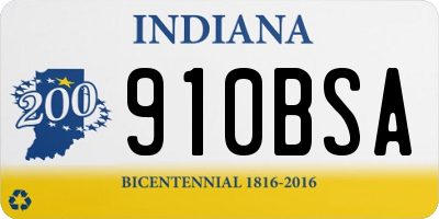 IN license plate 910BSA