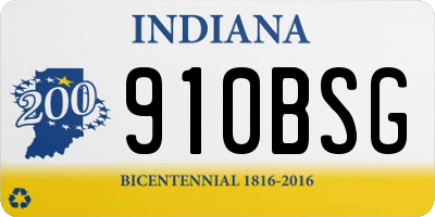 IN license plate 910BSG