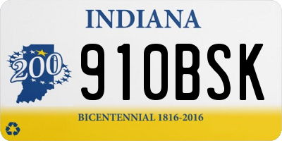 IN license plate 910BSK