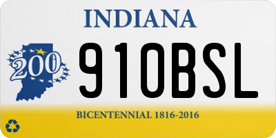 IN license plate 910BSL