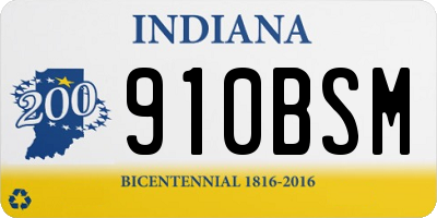 IN license plate 910BSM