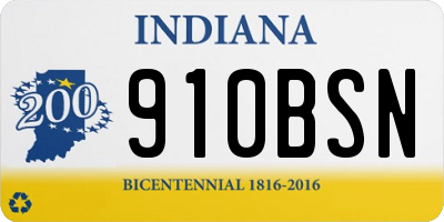 IN license plate 910BSN