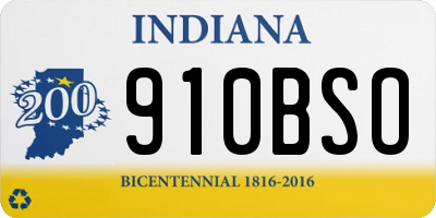 IN license plate 910BSO
