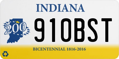 IN license plate 910BST