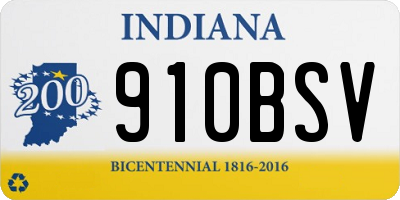 IN license plate 910BSV