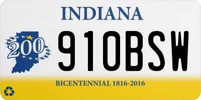 IN license plate 910BSW