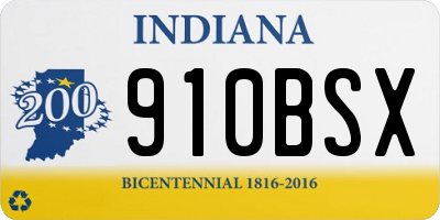 IN license plate 910BSX