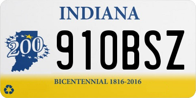 IN license plate 910BSZ