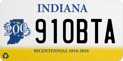 IN license plate 910BTA
