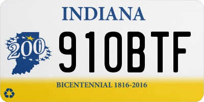 IN license plate 910BTF