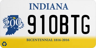 IN license plate 910BTG