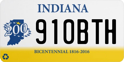 IN license plate 910BTH