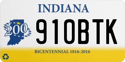 IN license plate 910BTK