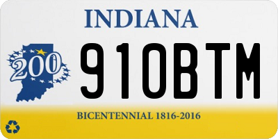 IN license plate 910BTM