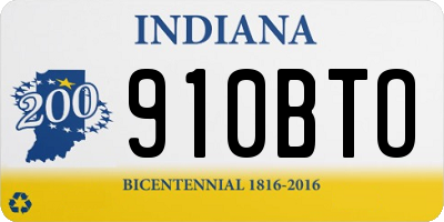 IN license plate 910BTO