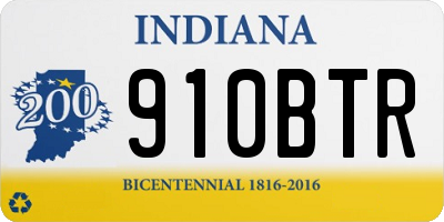 IN license plate 910BTR