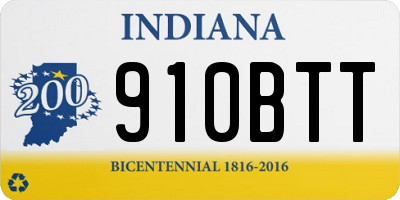 IN license plate 910BTT