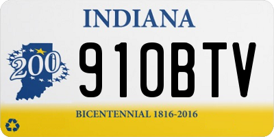 IN license plate 910BTV