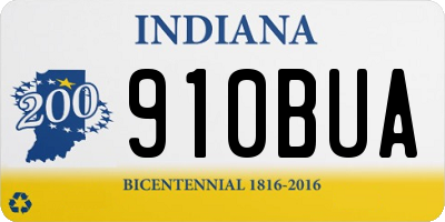 IN license plate 910BUA