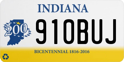 IN license plate 910BUJ