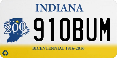 IN license plate 910BUM