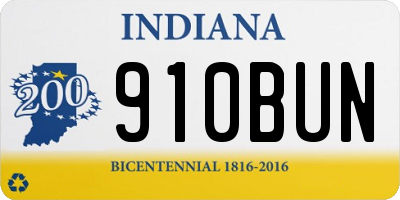 IN license plate 910BUN