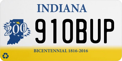 IN license plate 910BUP