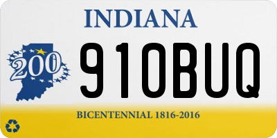 IN license plate 910BUQ
