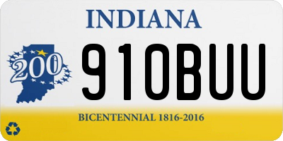 IN license plate 910BUU