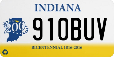 IN license plate 910BUV