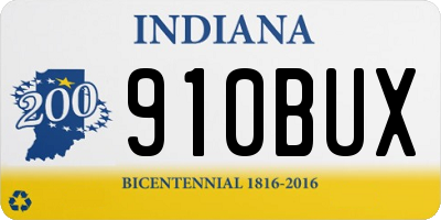 IN license plate 910BUX