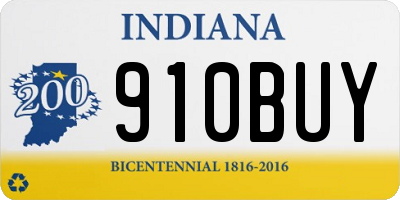 IN license plate 910BUY