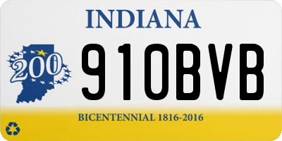 IN license plate 910BVB
