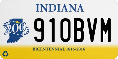 IN license plate 910BVM