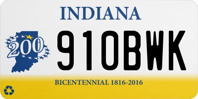 IN license plate 910BWK