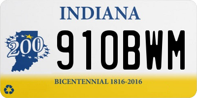 IN license plate 910BWM