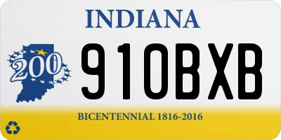 IN license plate 910BXB