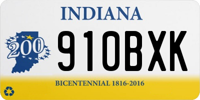 IN license plate 910BXK