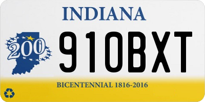 IN license plate 910BXT