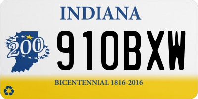 IN license plate 910BXW