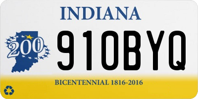 IN license plate 910BYQ