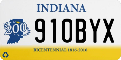 IN license plate 910BYX